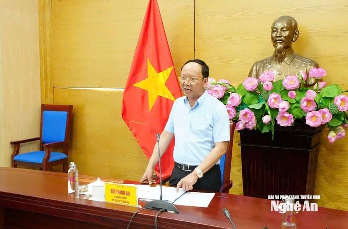 Đồng chí Bùi Thanh An - Ủy viên Ban Thường vụ Tỉnh ủy, Phó Chủ tịch Thường trực UBND tỉnh kết luận tại cuộc họp. Ảnh: P.V
