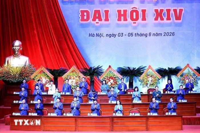 Đoàn Chủ tịch điều hành Đại hội. (Ảnh: Tuấn Anh/TTXVN) 