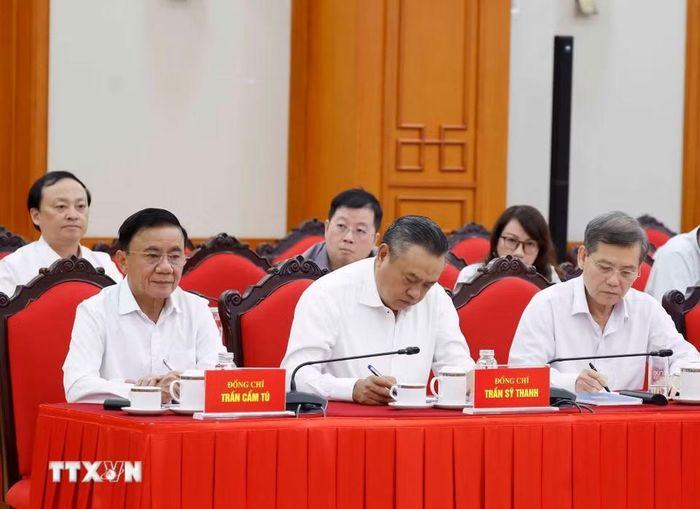 Các đại biểu tham dự cuộc làm việc. (Ảnh: Thống Nhất/TTXVN)