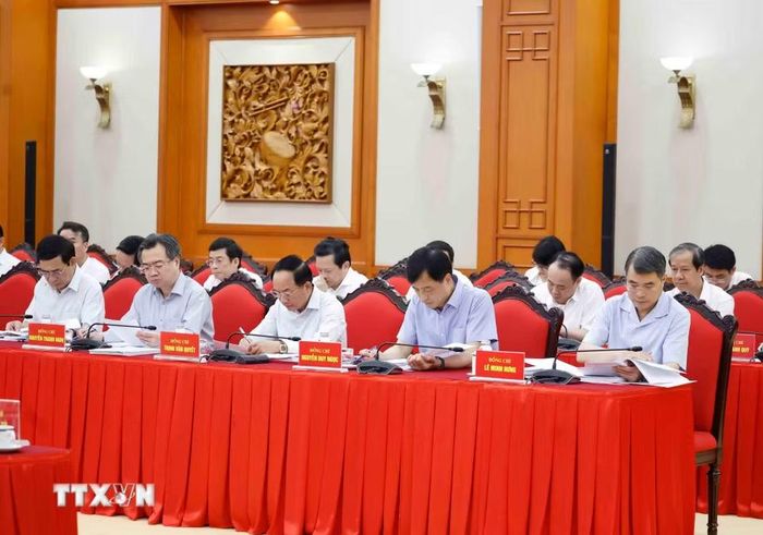 Các đại biểu tham dự cuộc làm việc. (Ảnh: Thống Nhất/TTXVN)