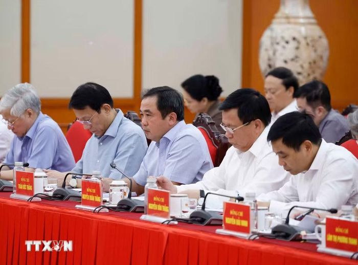 Các đại biểu tham dự cuộc làm việc. (Ảnh: Thống Nhất/TTXVN)