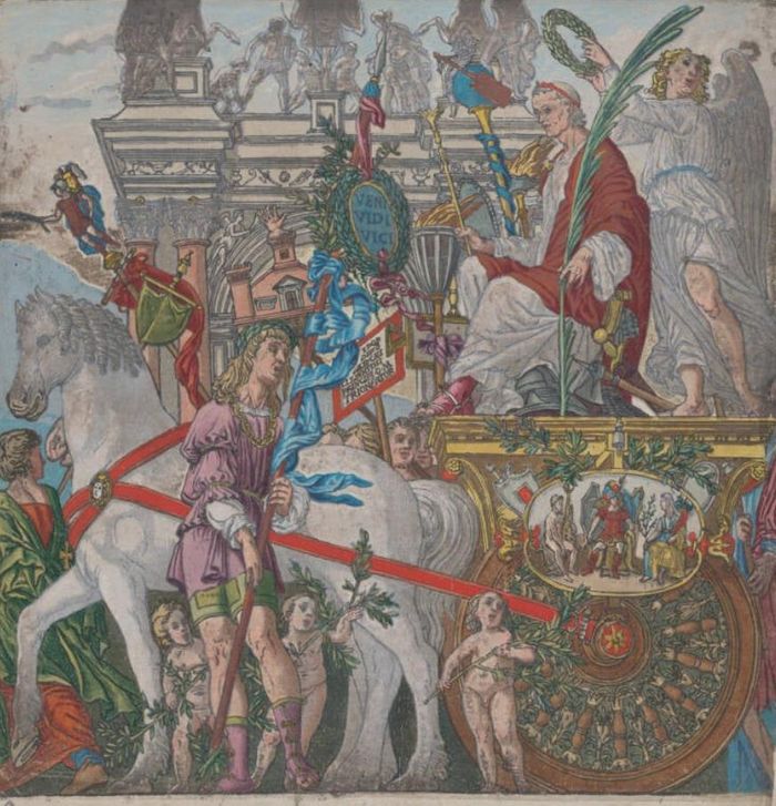 Cuộc khải hoàn của Julius Caesar ở Rome, diễu theo nhiều vị vua bị bắt giữ từ các xứ mà ông đã chinh phục. Ảnh: Wikimedia Commons