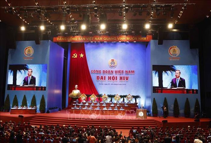 Tổng Bí thư, Chủ tịch nước Tô Lâm phát biểu chỉ đạo Đại hội XIV Công đoàn Việt Nam. Ảnh: Thống Nhất/TTXVN
