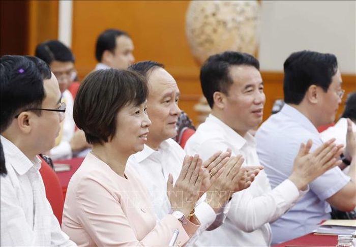 Các đại biểu tham dự cuộc làm việc. Ảnh: Thống Nhất/TTXVN.