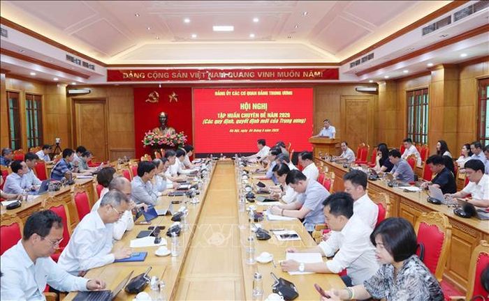 Hội nghị học tập Chuyên đề năm 2026 Đảng ủy các cơ quan Đảng Trung ương. Ảnh: Phương Hoa/TTXVN.