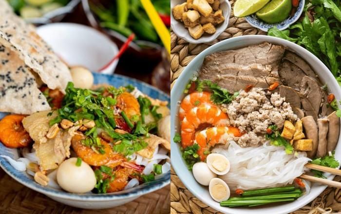 Mì Quảng và hủ tiếu Cần Thơ.