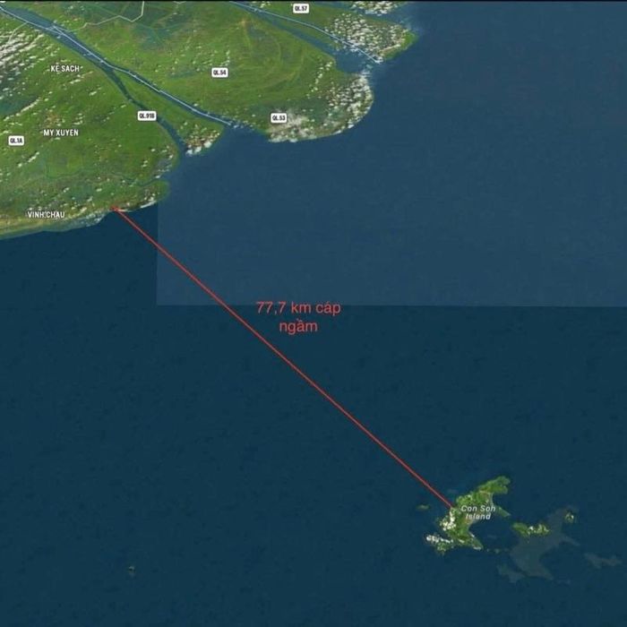 Dự án có quy mô cấp điện áp 110kV, tổng chiều dài 103,7km, cáp ngầm xuyên biển 77,7 km. Ảnh: Cổng thông tin điện tử UBND đặc khu Côn Đảo