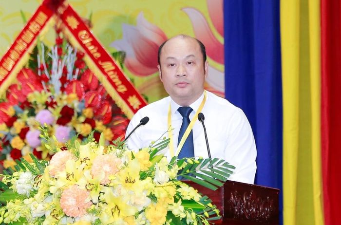 Phó Chủ tịch UBND tỉnh Cao Văn Cường phát biểu tại Đại hội.