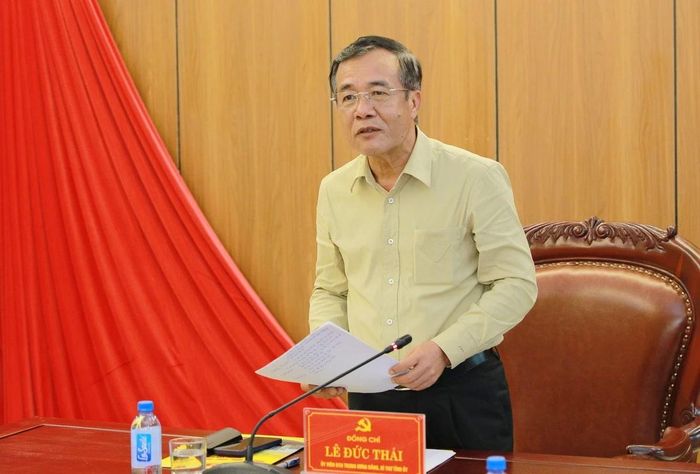 Bí thư Tỉnh ủy Lê Đức Thái kết luận buổi làm việc.