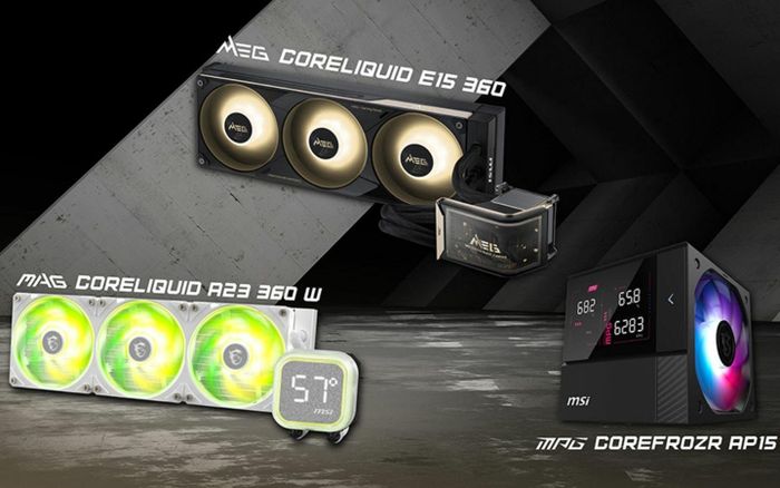 Hệ sinh thái tản nhiệt MSI 2026 nổi bật với màn hình thông minh và thiết kế hiện đại (Nguồn: MSI)