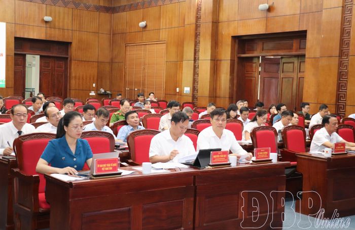 Đại biểu tham dự hội nghị tại điểm cầu tỉnh.