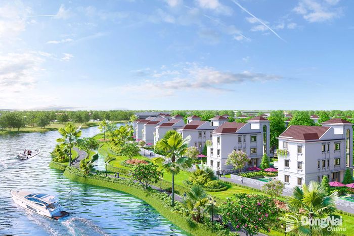 Một khu đô thị sinh thái ở cù lao Tân Vạn, phường Biên Hòa. Ảnh: Hoàng Lộc