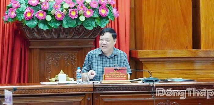 Đồng chí Phạm Thành Ngại, Phó Bí thư Tỉnh ủy, Chủ tịch UBND tỉnh, Trưởng BCĐ tỉnh phát biểu kết luận phiên họp.