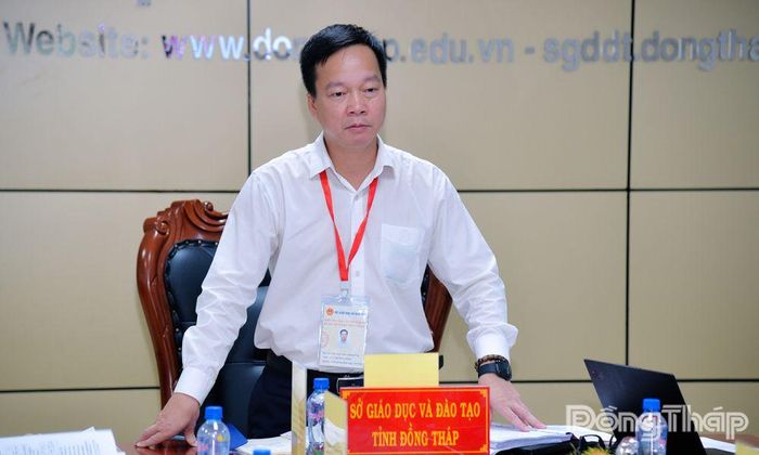 Đồng chí Nguyễn Anh Dũng, Phó Vụ trưởng Vụ Giáo dục Đại học phát biểu tại buổi kiểm tra.