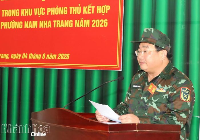 Đồng chí Trịnh Minh Hoàng phát biểu khai mạc diễn tập.