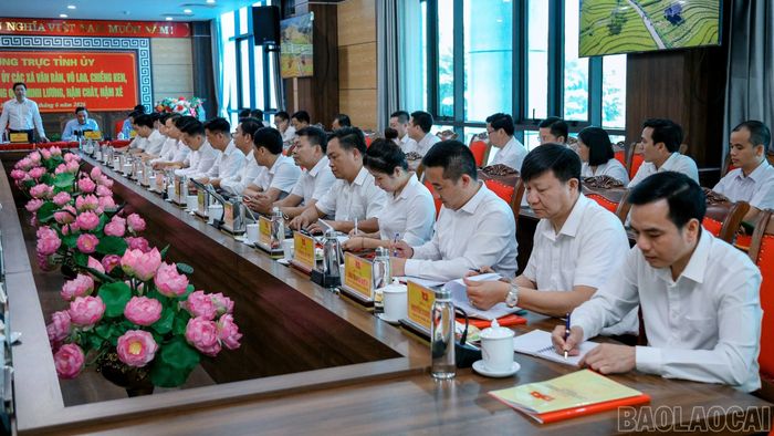 Các đại biểu dự buổi làm việc.