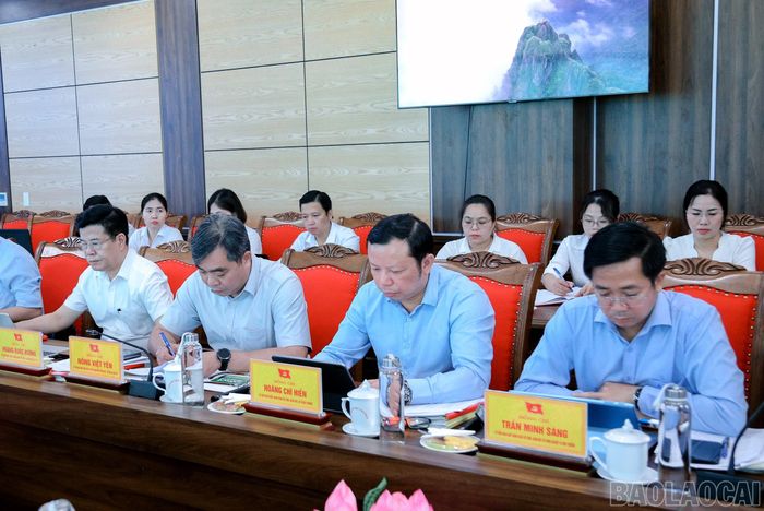 Các đại biểu dự buổi làm việc.