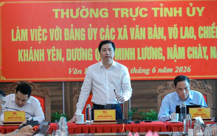 Bí thư Tỉnh ủy Dương Quốc Huy phát biểu kết luận buổi làm việc.