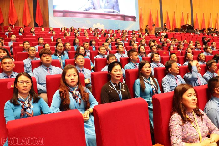 Đoàn đại biểu Công đoàn tỉnh Lào Cai tham dự đại hội.