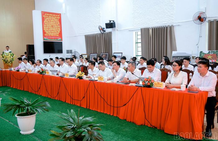 Các đại biểu dự buổi làm việc.