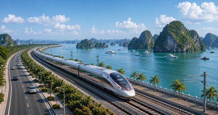 Đường sắt tốc độ cao Hà Nội - Quảng Ninh được xem là một trong những dự án hạ tầng giao thông quan trọng của tỉnh Quảng Ninh. Ảnh minh họa