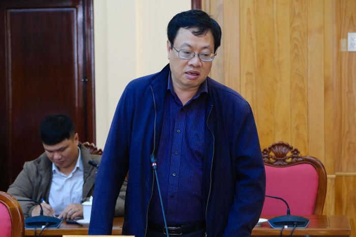 Đại diện lãnh đạo Sở Xây dựng phát biểu tại buổi làm việc