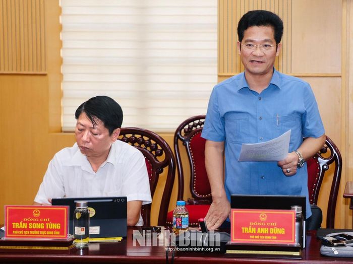 Đồng chí Trần Anh Dũng, Ủy viên Ban Thường vụ Tỉnh ủy, Phó Chủ tịch UBND tỉnh phát biểu tại hội nghị.