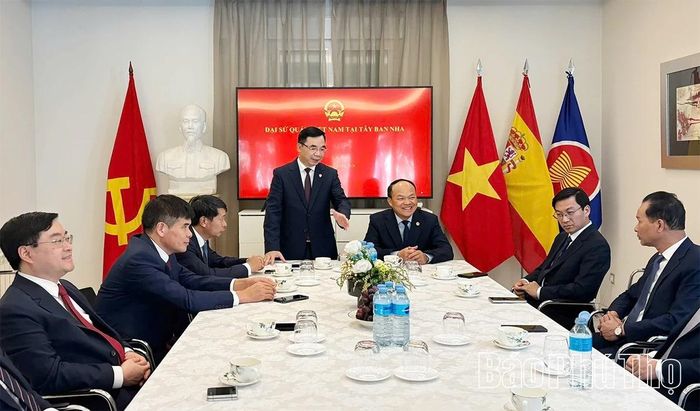 Đồng chí Phó Bí thư Tỉnh ủy Bùi Huy Vĩnh phát biểu tại buổi làm việc.