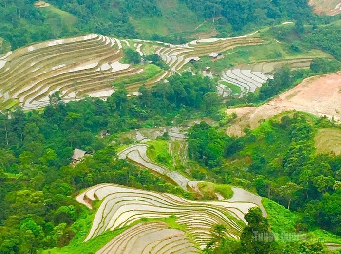 Phong cảnh ruộng bậc thang Hoàng Su Phù mùa nước đổ.