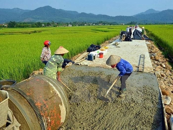 3,4 triệu hộ sản xuất, kinh doanh giỏi và 530 ha đất cùng 4,6 triệu ngày công đóng góp xây dựng nông thôn mới. (ảnh: TTXVN)