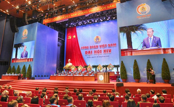 Tổng Bí thư, Chủ tịch nước Tô Lâm phát biểu tại Đại hội XIV Công đoàn Việt Nam