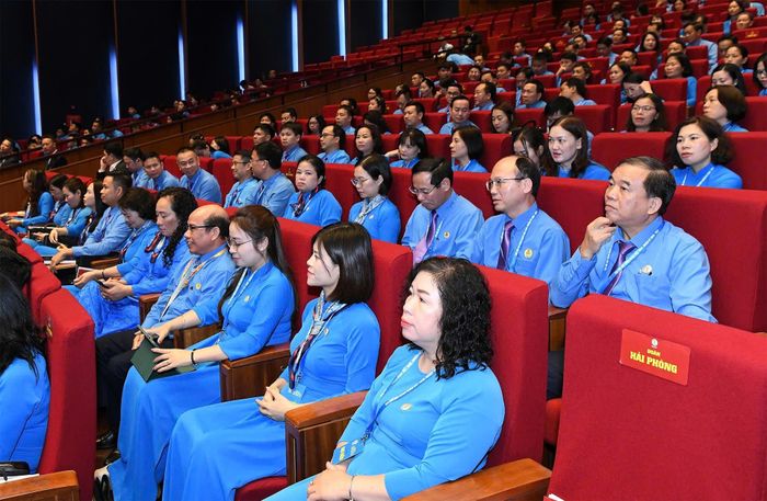 Các đại biểu tham dự Đại hội XIV Công đoàn Việt Nam