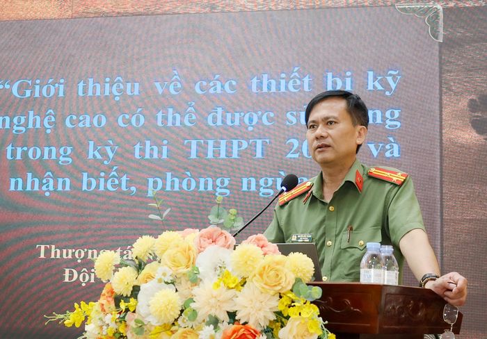 Phó trưởng phòng PA03, Trung tá Nguyên Văn Tuyên phát biểu