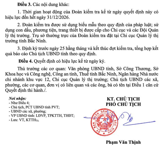 Quyết định số 1398/QĐ-UBND do Phó Chủ tịch UBND tỉnh Bắc Ninh Phạm Văn Thịnh ký ngày 29/5/2026.