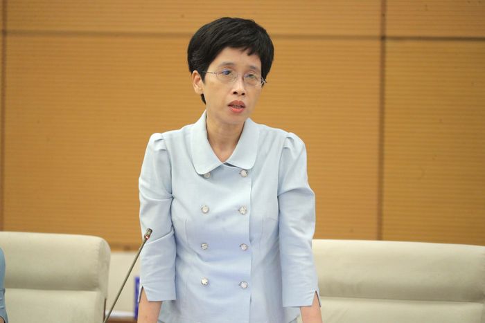 Phó Chủ nhiệm Ủy ban Kinh tế và Tài chính Nguyễn Thị Phú Hà phát biểu