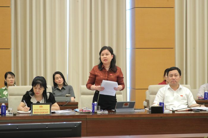Phó Chủ nhiệm Ủy ban Pháp luật và Tư pháp Nguyễn Phương Thủy phát biểu