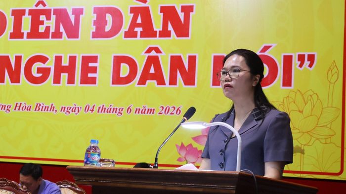 Phó Bí thư Tỉnh ủy, Chủ tịch Ủy ban MTTQ Việt Nam tỉnh Bùi Thị Minh chủ trì diễn đàn
