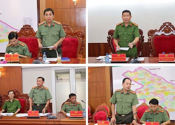 Các thành viên Ban chỉ đạo tham luận tại cuộc họp.