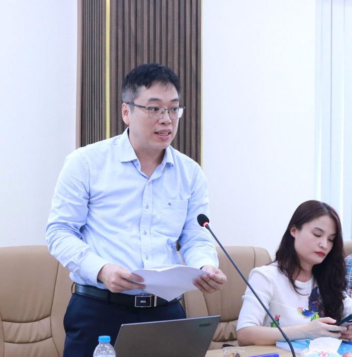 TS. Lê Anh Vũ - Cục CNTT khuyến nghị Ban Đề tài bổ sung bảng chỉ tiêu đo lường cụ thể cho từng lớp trong mô hình ATTT 4 lớp tại KTNN. Ảnh: N.Ly