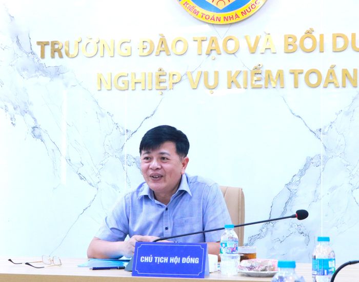  Giám đốc Trường Đào tạo và Bồi dưỡng nghiệp vụ kiểm toán Vương Nguyên Lượng - Chủ tịch Hội đồng nghiệm thu - đánh giá, Đề tài có ý nghĩa thực tiễn, phù hợp với bối cảnh toàn Ngành đang đẩy mạnh ứng dụng công nghệ thông tin. Ảnh: N.Ly