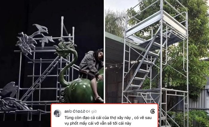 Khung sắt của các bác thợ xây có phần giống với hình ảnh trong MV "Come My Way"..