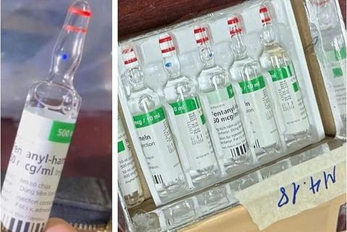 6 ống Fentanyl công an thu giữ trong vụ án khám phá vào ngày 23/11/2025