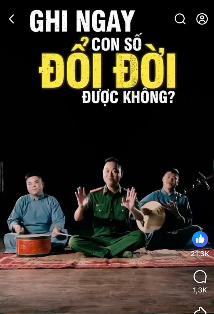 Video hát xẩm tuyên truyền chung tay đẩy lùi nạn cờ bạc được lan tỏa trên nhiều nền tảng mạng xã hội, thu hút hàng triệu lượt xem và hàng nghìn lượt like, bình luận. Ảnh cắt từ clip