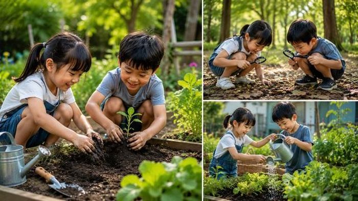 Hoạt động làm vườn, trồng cây hoặc khám phá môi trường tự nhiên là những cách đơn giản để tăng tiếp xúc vi sinh vật có lợi