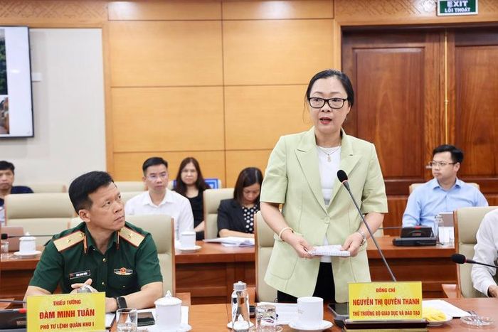 Đồng chí Nguyễn Thị Quyên Thanh, Thứ trưởng Bộ Giáo dục và Đào tạo phát biểu - Ảnh: VGP/Thu Sa