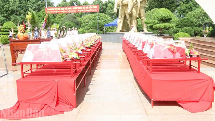Hài cốt các liệt sĩ quân tình nguyện, chuyên gia Việt Nam đã chiến đấu, phục vụ chiến đấu và anh dũng hy sinh trong các thời kỳ chiến tranh trên đất bạn Campuchia, được Đội K51, Bộ Chỉ huy Quân sự tỉnh Đắk Lắk tìm kiếm, quy tập được trong mùa khô 2025-2026.