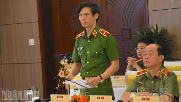 Thiếu tướng Ngô Thanh Bình phát biểu khai mạc hội nghị.