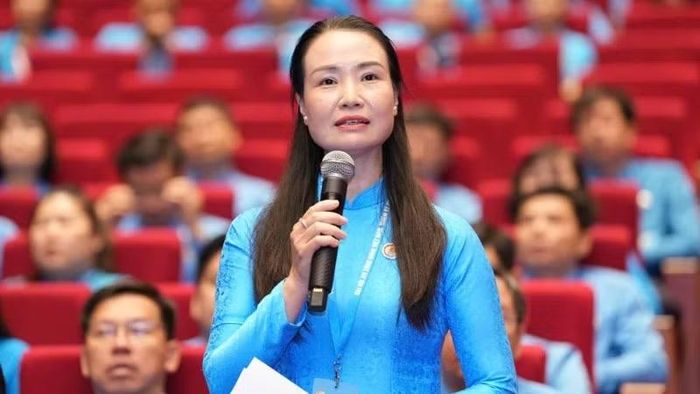 Chủ tịch Công đoàn phường Ba Đình Nguyễn Thị Thanh. (Ảnh: TRẦN HẢI)