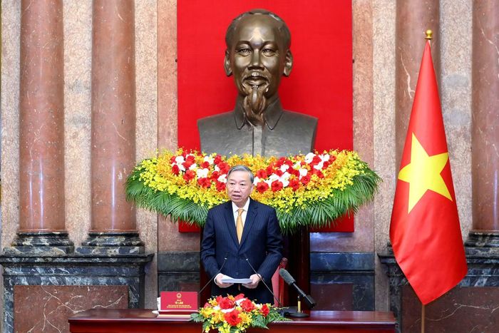 Tổng Bí thư, Chủ tịch nước Tô Lâm phát biểu tại cuộc gặp mặt.