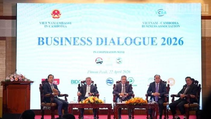 Sự kiện Đối thoại Doanh nghiệp 2026 do Đại sứ quán Việt Nam tại Campuchia tổ chức ngày 22/4/2026. (Ảnh: ĐINH TRƯỜNG)